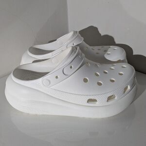 Crocs White Platform Classic Mega Crush Clogs Women's 10 / Men's 8